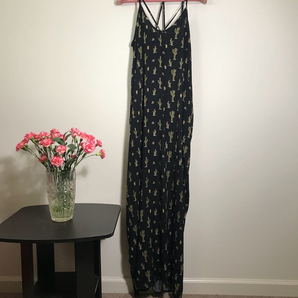 🌵Cactus Print Maxi Dress With Pockets🌵